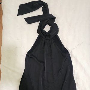 Black midi halter dress